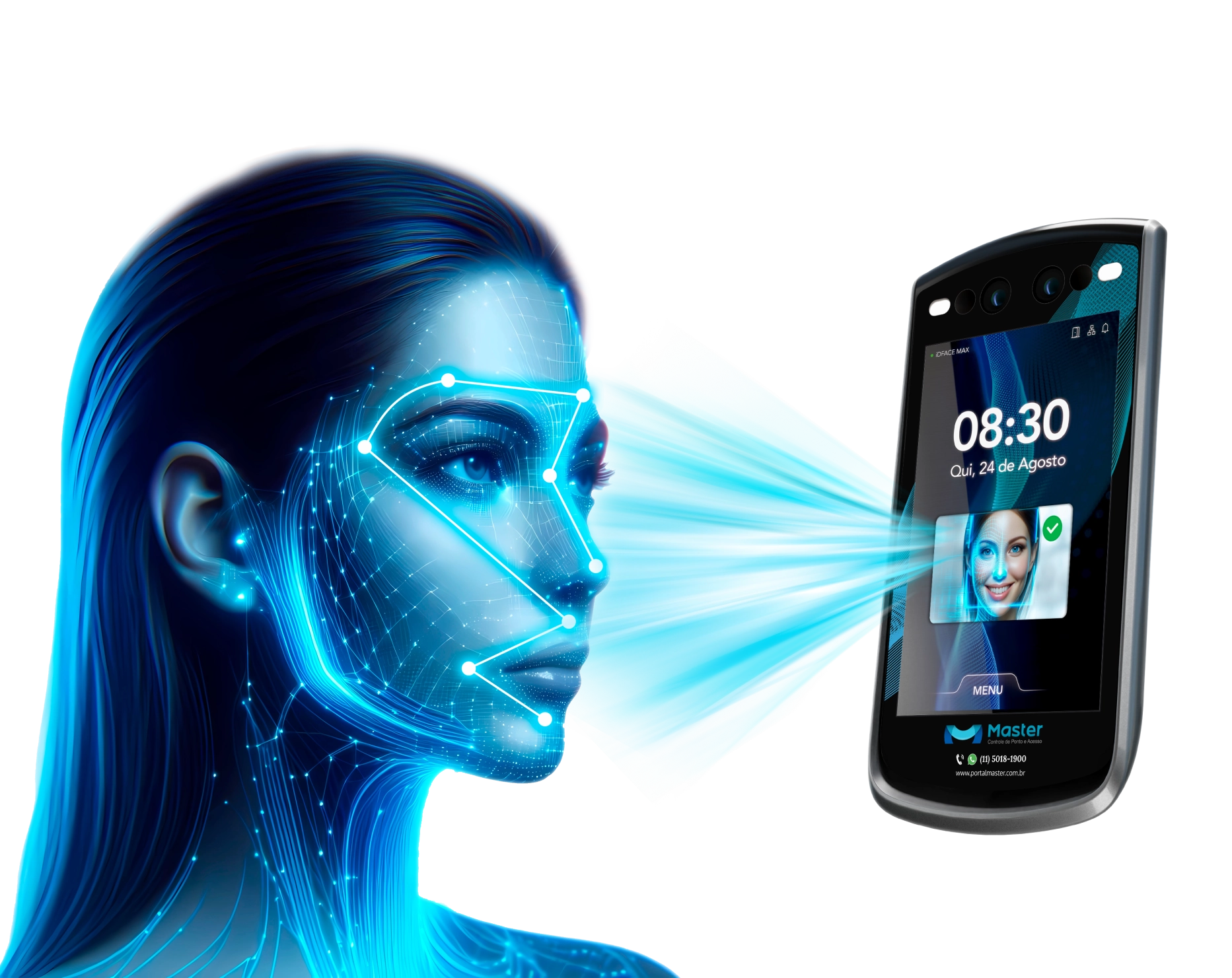 Controle Facial iDFace Max 7 slide id face Master Tecnologias